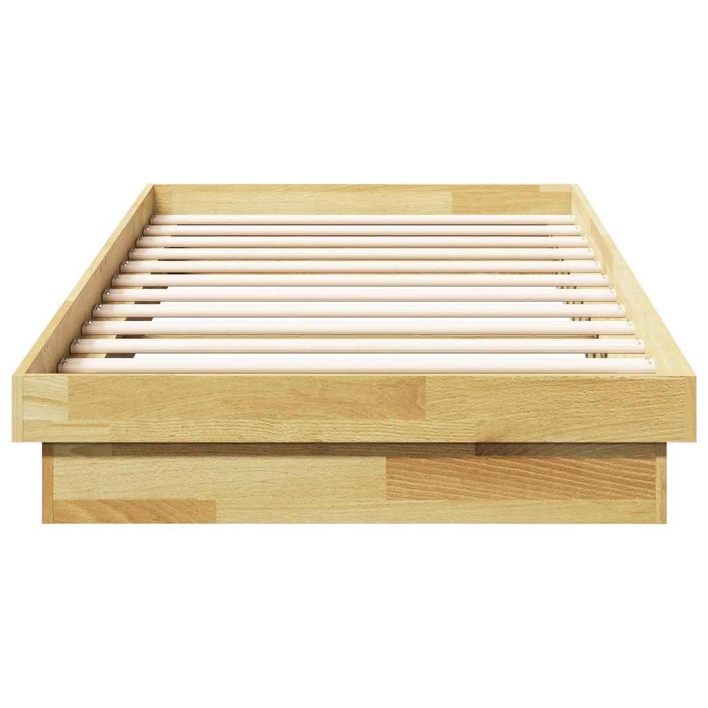 Bed Frame Without Mattress 75x190 cm Solid Oak Wood